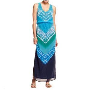 Banana Republic Tie Dye Chevron Sleeveless Maxi Dress